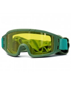 Очки-маска тактические ShotTime Puma, UV400, Anti-Fog, оправа зеленая (желтая линза)