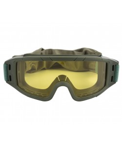 Очки-маска тактические ShotTime Puma, UV400, Anti-Fog, оправа зеленая (желтая линза)