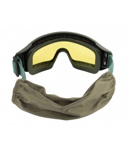 Очки-маска тактические ShotTime Puma, UV400, Anti-Fog, оправа зеленая (желтая линза)