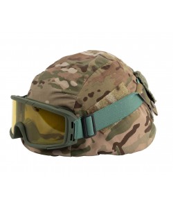 Очки-маска тактические ShotTime Puma, UV400, Anti-Fog, оправа зеленая (желтая линза)