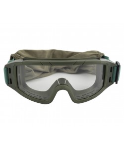 Очки-маска тактические ShotTime Puma, UV400, Anti-Fog, оправа зеленая (прозрачная линза)