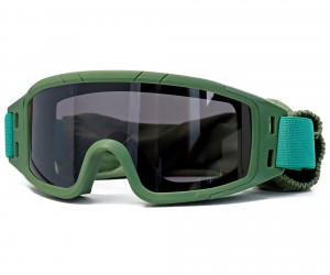 Очки-маска тактические ShotTime Puma, UV400, Anti-Fog, оправа зеленая (серая линза)
