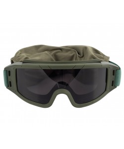 Очки-маска тактические ShotTime Puma, UV400, Anti-Fog, оправа зеленая (серая линза)