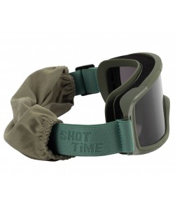 Очки-маска тактические ShotTime Puma, UV400, Anti-Fog, оправа зеленая (серая линза)
