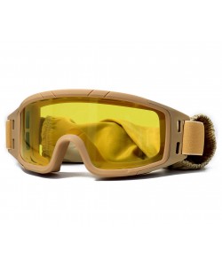 Очки-маска тактические ShotTime Puma, UV400, Anti-Fog, оправа хаки (желтая линза)