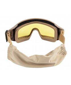 Очки-маска тактические ShotTime Puma, UV400, Anti-Fog, оправа хаки (желтая линза)