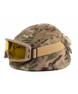 Очки-маска тактические ShotTime Puma, UV400, Anti-Fog, оправа хаки (желтая линза)