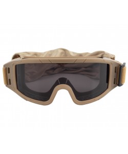 Очки-маска тактические ShotTime Puma, UV400, Anti-Fog, оправа хаки (серая линза)