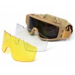 Очки-маска тактические ShotTime Puma, UV400, Anti-Fog, оправа хаки, 3 линзы (серая, прозрачная, желтая) - фото № 1