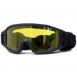 Очки-маска тактические ShotTime Puma, UV400, Anti-Fog, оправа черная (желтая линза) - фото № 1