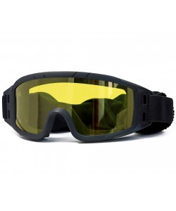 Очки-маска тактические ShotTime Puma, UV400, Anti-Fog, оправа черная (желтая линза)
