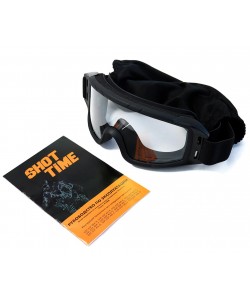 Очки-маска тактические ShotTime Puma, UV400, Anti-Fog, оправа черная (прозрачная линза)