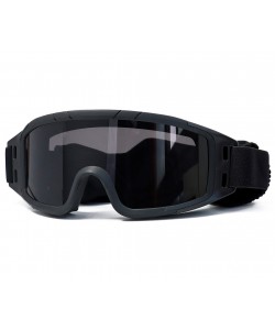 Очки-маска тактические ShotTime Puma, UV400, Anti-Fog, оправа черная (серая линза)