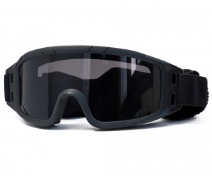 Очки-маска тактические ShotTime Puma, UV400, Anti-Fog, оправа черная (серая линза)