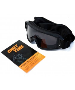 Очки-маска тактические ShotTime Puma, UV400, Anti-Fog, оправа черная (серая линза)