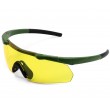 Очки стрелковые ShotTime Caracal Anti-fog, оправа зеленая (желтая линза) - фото № 1
