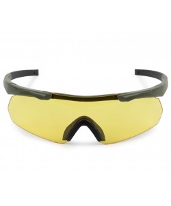 Очки стрелковые ShotTime Caracal Anti-fog, оправа зеленая (желтая линза)
