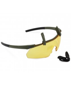 Очки стрелковые ShotTime Caracal Anti-fog, оправа зеленая (желтая линза)