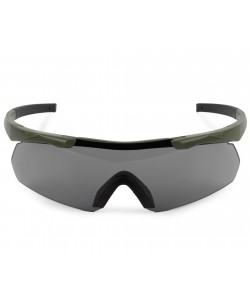 Очки стрелковые ShotTime Caracal Anti-fog, оправа зеленая (серая линза)