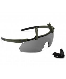 Очки стрелковые ShotTime Caracal Anti-fog, оправа зеленая (серая линза)