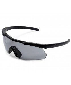 Очки стрелковые ShotTime Caracal Anti-fog, оправа черная (серая линза)