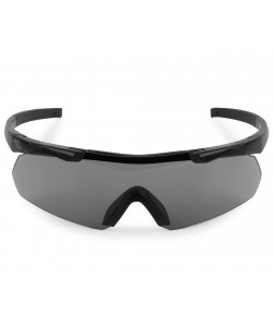 Очки стрелковые ShotTime Caracal Anti-fog, оправа черная (серая линза)