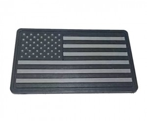 Шеврон ”Флаг США”, PVC на велкро, 75x45 мм (черно-серый)