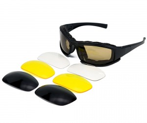 Очки стрелковые ShotTime Panthera Anti-fog, оправа черная, 4 линзы (желтая, серая, прозрачная, черная)
