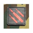 Шеврон ”Патроны”, PVC на велкро, 50x50 мм (красный на черном) - фото № 1