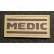 Шеврон ”MEDIC”, PVC на велкро, 70x35 мм (коричневый на песке) - фото № 1