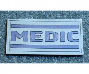 Шеврон ”MEDIC”, PVC на велкро, 70x35 мм (черный на оливе)