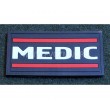 Шеврон ”MEDIC”, PVC на велкро, 70x35 мм (белый с красным на черном) - фото № 1