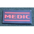 Шеврон ”MEDIC”, PVC на велкро, 70x35 мм (красный на черном) - фото № 1