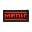 Шеврон ”MEDIC”, PVC на велкро, 70x35 мм (красный на черном) - фото № 1