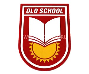 Шеврон ”Old School”, PVC на велкро, 65x90 мм (на красном)