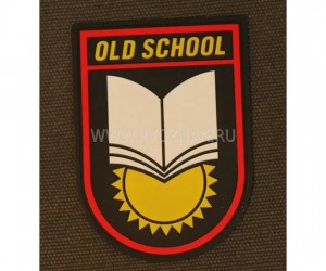Шеврон ”Old School”, PVC на велкро, 65x90 мм (красный кант на черном)