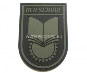 Шеврон ”Old School”, PVC на велкро, 65x90 мм (олива на черном)