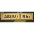 Шеврон ”Группа крови. Полоска. AB(IV) Rh+”, PVC на велкро, 130x30 мм (коричневый на песке) - фото № 1