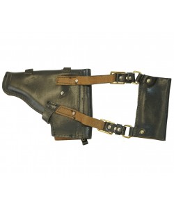 Кобура штатная для ПМ черная, на муфте, кожа, ВМФ (оригинал)