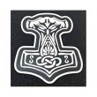 Шеврон ”Молот Тора”, PVC на велкро, 70x58 мм (белый на черном) - фото № 1