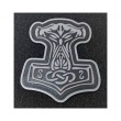 Шеврон ”Молот Тора”, PVC на велкро, 70x58 мм (серый на черном) - фото № 1