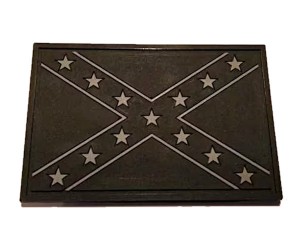 Шеврон ”Флаг Конфедерации”, PVC на велкро, 75x50 мм (черно-серый)