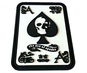 Шеврон ”The ace of spades”, PVC на велкро, 80x60 мм (черно-белый)