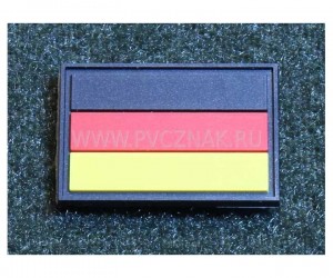 Шеврон ”Флаг Германии”, PVC на велкро, 30x20 мм (Black)