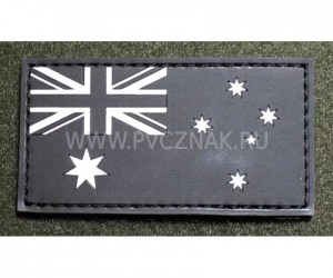 Шеврон ”Флаг Австралии”, PVC на велкро, 82x43 мм (черно-белый)