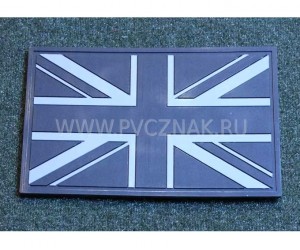 Шеврон ”Флаг Великобритании”, PVC на велкро, 80x50 мм (черно-серый)