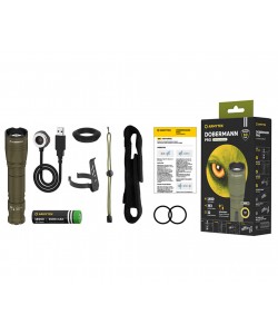 Фонарь тактический Armytek Dobermann Pro Olive XHP35 HI, 1400 люмен (теплый свет)