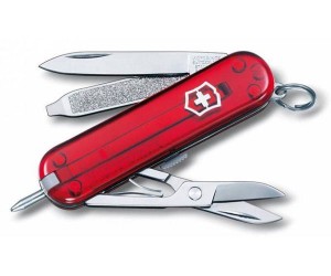 Нож-брелок Victorinox Classic Ruby 0.6225.T (58 мм, полупрозрачный красный)
