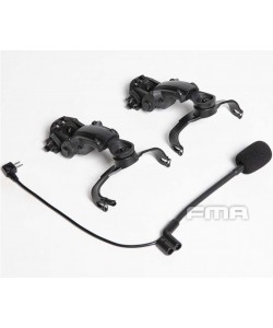 Гарнитура FMA COMTAC II III Helmet ARC Rail с креплением на шлем (Black)