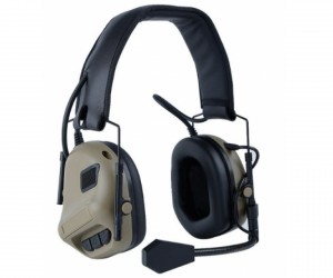 Шумоподавляющие тактические наушники WoSport HD-08 с микрофоном (коричневые)